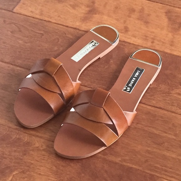 Zara lather crossover sandals 41